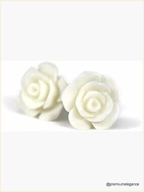 Hypoallergenic Titanium Post Rose Stud Earrings 13mm